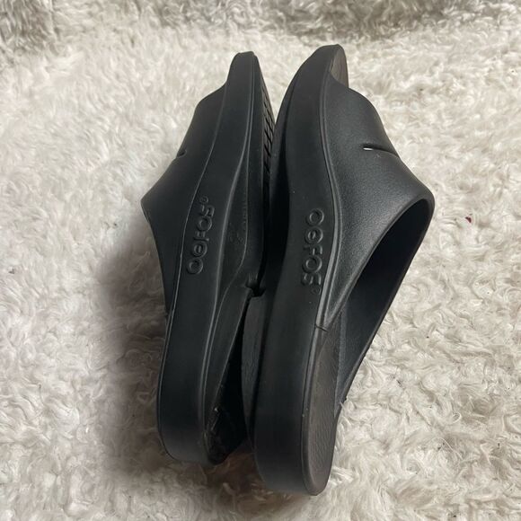OOFOS OOahh Recovery Slides Sport Flex Black Sandals M SZ9 W SZ11 - Picture 4 of 9